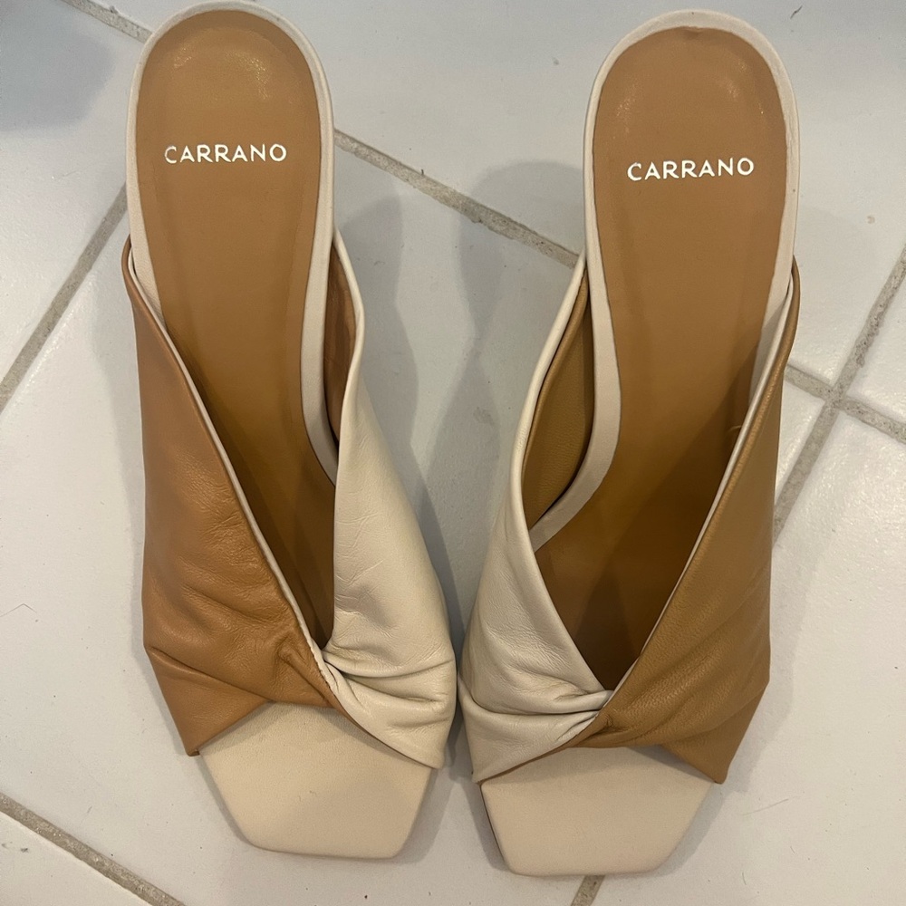 Women's Cream and Tan Slip-On Shoes